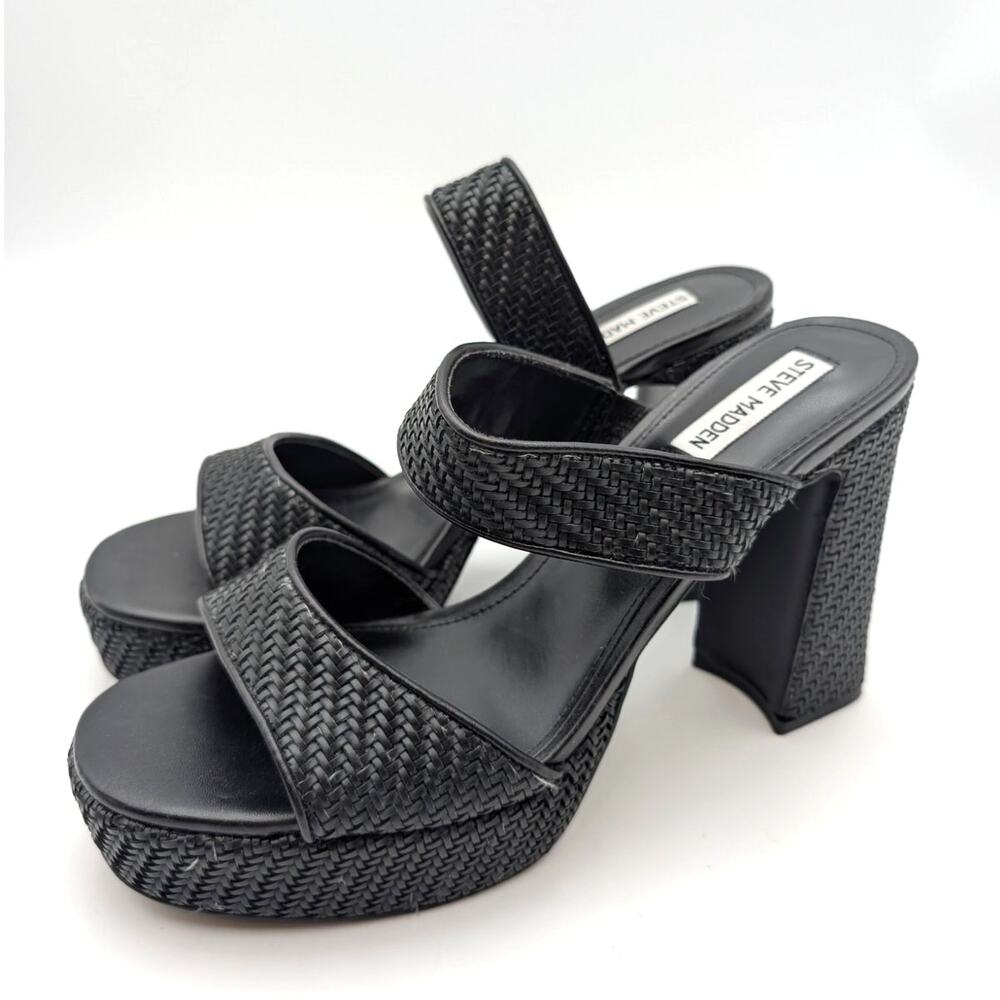 Steve Madden Stance Platform Slide Sandal Open Toe Women's Black Size US11M EU42